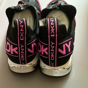 DKNY Black and Pink Athletic Shoes